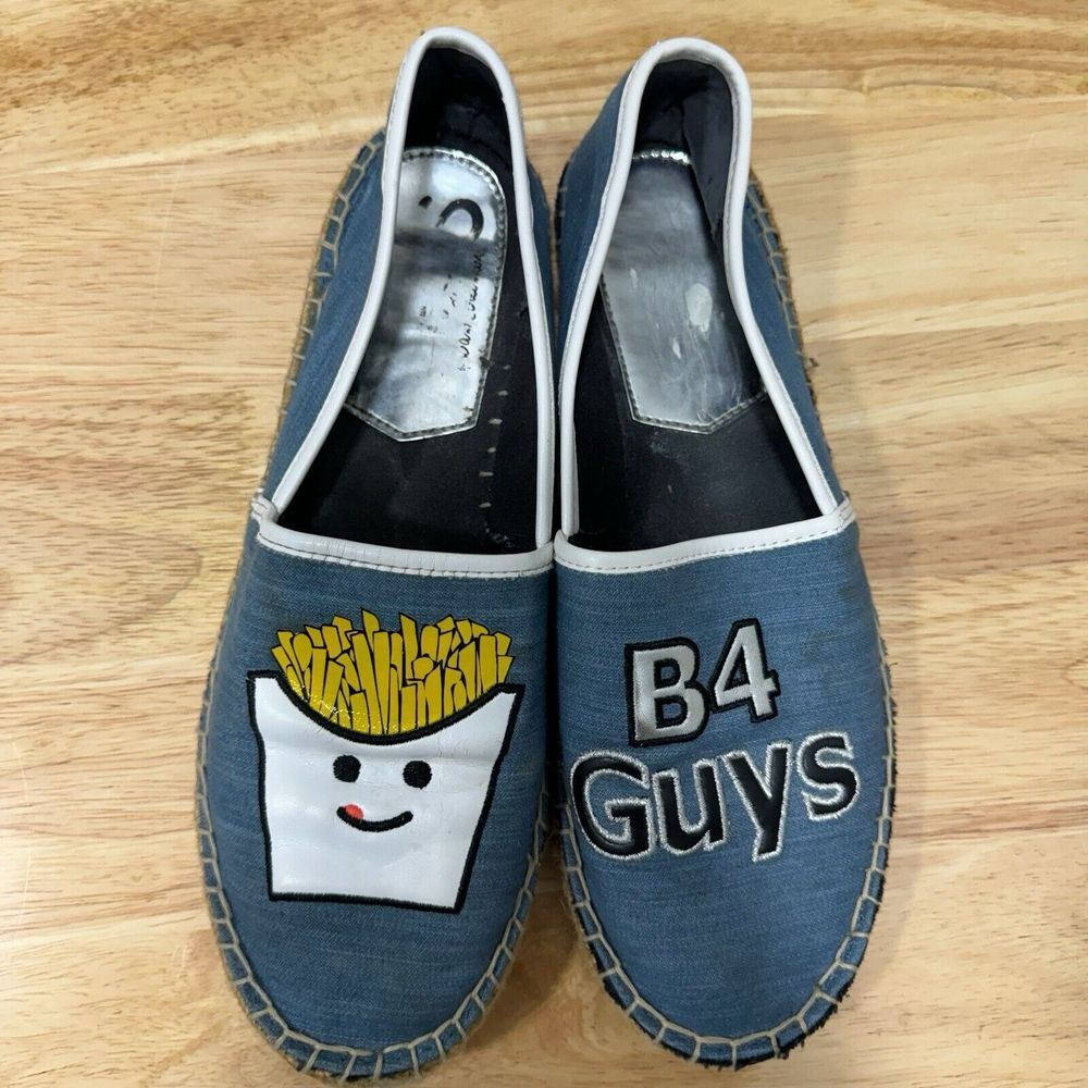 Circus "Fries B4 Guys" Whimsical Kawaii KidZone Espadrille Slip On 8.5
